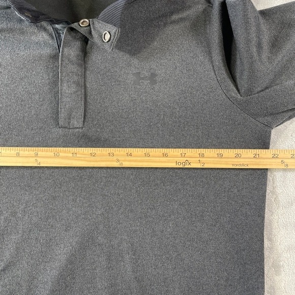 Under Armour Golf Sweater Mens Large Gray Storm Mock Neck Snap ColdGear Stretch - Picture 4 of 9